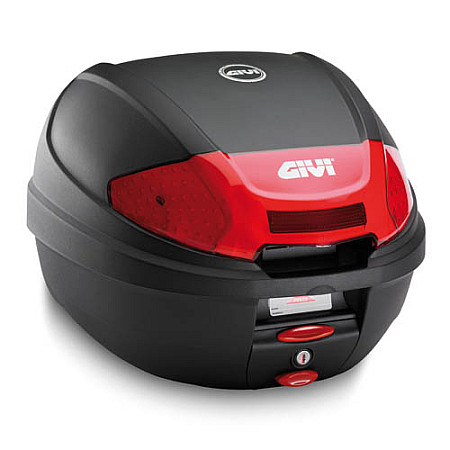 Trunchiuri si rafturi Calatoria bagaje Kufer centralny E300 MONOLOCK GIVI culoare negru rosu GIE300N2