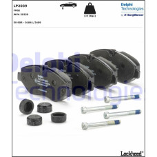 Set placute frana.frana disc Set placute frana Fata IVECO DAILY CITYS DAILY III DAILY IV DAILY LINE DAILY TOURYS IVECO DAILY VI (IS35SC2AA), Cadru de sprijin, 03.2014 - Delphi LP2039