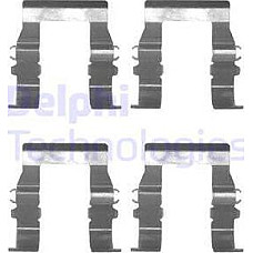 Set accesorii. placute frana Kit montare placute frana Fata CITROEN C-CROSSER C-CROSSER ENTERPRISE DODGE CALIBER MITSUBISHI GALANT IV (E3_A), Sedan, 11.1987 - 03.1993 Delphi LX0171