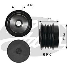 Fulie, alternator TOYOTA AURIS II (_E18_), Hatchback, 10.2012 - 12.2018 Gates OAP7015