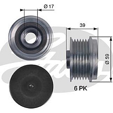 Fulie, alternator OPEL COMBO Tour (COMBO-C), Dubita, 10.2001 - 12.2011 Gates OAP7113