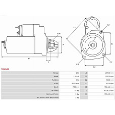 Electromotor DODGE AVENGER (JS), Sedan, 06.2007 - 12.2014 AS-PL S5404S