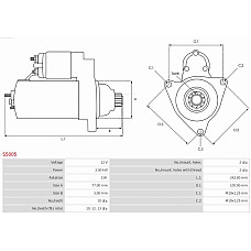 Electromotor MITSUBISHI SPACE WAGON (D0_V/W), Dubita, 01.1984 - 01.1992 AS-PL S5005