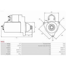 Electromotor TOYOTA HIACE III (_H1_), Van, 08.1989 - 02.2005 AS-PL S6021