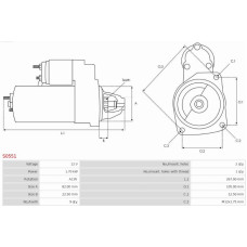Electromotor PORSCHE 944, Compartiment, 06.1981 - 07.1991 AS-PL S0551