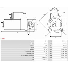 Electromotor PEUGEOT 407 SW (6E_), Turism, 05.2004 - 12.2011 AS-PL S3089