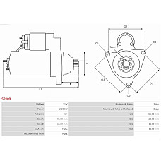 Electromotor NISSAN TRADE, Cadru de sprijin, 04.1993 - 10.1998 AS-PL S2009