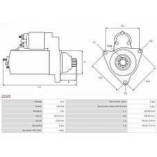 Electromotor NISSAN ALMERA I (N15), Sedan, 07.1995 - 09.2000 AS-PL S2015