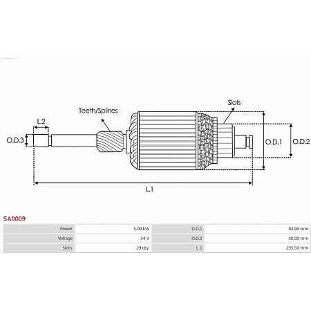 Armatura,demaror AS-PL SA0009