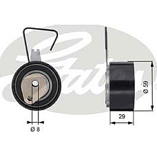 Rola intinzator.curea distributie Timing belt tension roll-pulley LAND ROVER FREELANDER I LOTUS ELISE MG MG 6 MG TF MG ZR ROVER COUPE, Compartiment, 03.1996 - 11.1999 Gates T43141