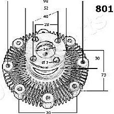 Cupla, ventilator radiator SUZUKI SWIFT II (AH, AJ), Sedan, 03.1989 - 05.2001 Japanparts VC-801