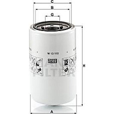 Filtru ulei Oil filter filet DAF 75 CF PF183M-PF212M-PF235M 02.98-12.00 DAF 75 CF, 02.1998 - 12.2000 Mann-Filter W 13 110