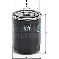 Filtru ulei FORD MAVERICK INFINITI J30 M30 Q45 I Q45 II ISUZU D-MAX I NISSAN 100NX 200SX 300ZX ALMERA I ARMADA BL NISSAN 300 ZX (Z31), Targa, 01.1984 - 10.1990 Mann-Filter W 7041