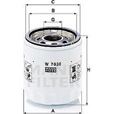 Filtru ulei ALFA ROMEO GIULIA STELVIO BUICK ENCLAVE LAE CADILLAC ESCALADE SRX CHEVROLET AVALANCHE CAMARO CAPTIVA CADILLAC CTS (A1LL), Sedan, 09.2013 - Mann-Filter W 7030