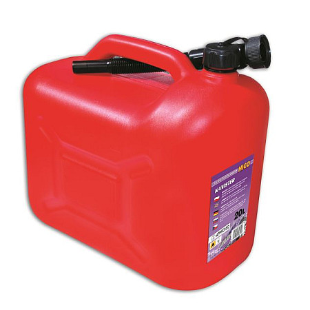 Canistra BORG Hico recipient din plastic 20L cu o palnie certificat pentru combustibil BORG KAN003