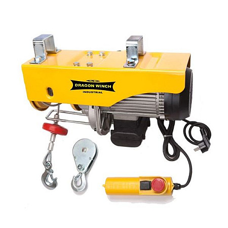 Troliu de atelier Wyciagarka INDUSTRIAL DWI 500/990 230V dedykowana do warsztatow. Dlugosc liny 12m. DRAGON WINCH zblocze w zestawie DRAGON WINCH DWI500/990