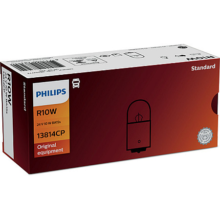 Bec, iluminare numar circulatie Light bulb Cardboard 10pcs R10W 24V 10W BA15S base bulb PHILIPS PHI 13814/10