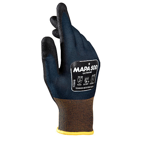 Protectia mainilor Protective gloves protective gloves MAPA 500 NITRYL GRIP&amp;PROOF size: 8 12 pairs colour: neagra durability: CAT 3 EN 388 4121A EN 407 X1XXXX EN 420:2003+A1:2009 how to use: reusable MAPA MAPA 500/8
