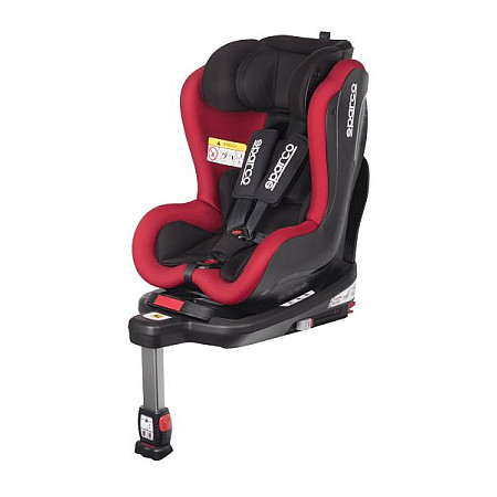 Scaun copil Car seat SK500 ECE R129 I-SIZE 0-18 kg. Black/Red perforated polyester / plastic / polyester ISOFIX with base + stabilizing support SPARCO SPRO 500RD
