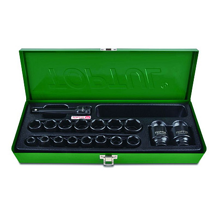 &quot;Set scule Set tubulare impact Hexagonal dimensiune tubulara: 1/2&quot;&quot; 18 buc scurt&quot; TOPTUL GCAD1807