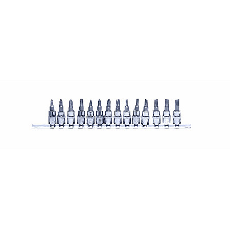 &quot;Set chei tubulare Bit sockets set Phillips PH / Pozidriv PZ / slotted socket / drive: 1/4&quot;&quot; 14 pcs packaging: bar&quot; PROFITOOL 0X41M123MR14