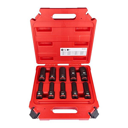 &quot;Set scule Set tubulare impact Hexagonal dimensiune tubulara: 1/2&quot;&quot; 10 buc cu pereti subtiri lung impachetare: in cutie de plastic&quot; MILWAUKEE 4932480457