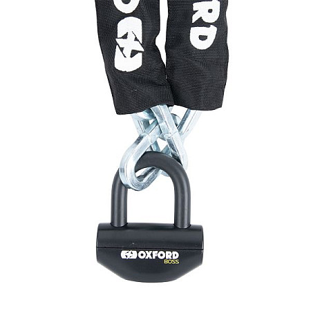 Protectie impotriva furtului Lant cu inchidere OXFORD Boss culoare negru 15m x zale 12mm LK383