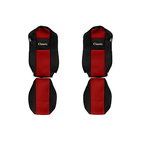 Husa scaun Huse pentru scaune Classic rosu material velours serie CLASSIC centura de siguranta a pasagerului asamblata in scaun centura de siguranta a soferului asamblata in scaun scaune cu tetiere integra F-CORE F-CORE PS31 RED