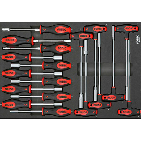 Unelte (inserturi) pentru carucioare Introduceti tava cu instrumente pentru carucior setul de instrumente 18 szt. dimensiune cartus: 570x370 mm SONIC 601807