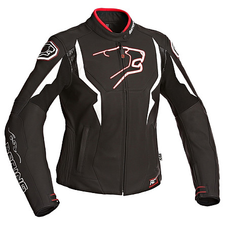 Jachete din piele Jackets sports BERING LADY AGERA-R colour neagra/red/white size 40 BERING BCB129/T2