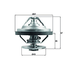 Termostat,lichid racire Cooling system thermostat 83C with gasket MAN HOCL LIONS CITY NG NL SL II SU TGA TGS I TGX I FAP A NEOPLAN CITYLINER TOURLINER TEMSA DIAMOND D1556LF07-D2676LF53 12.00- MAHLE TX 158 83
