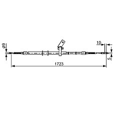 Cablu, frana de parcare Cablu frana de mana Spate Stanga 1723mm/1565mm AUDI 80 B4 1.6-2.8 09.91-01.96 BOSCH 1 987 482 268