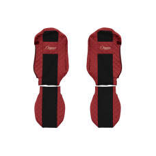 Husa scaun Huse pentru scaune Elegance rosu material eco-piele / velours serie ELEGANCE scaune standard MERCEDES ACTROS MP4 F-CORE F-CORE FX13 RED