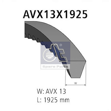 Set curea transmisie V-Belt 13x1925mm DAF 85 85 CF 95 95 XF 09.87-09.02 DT KLIMA 5.41405