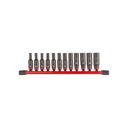 &quot;Set scule Set of impact sockets socket / drive: 1/4&quot;&quot; long profile: Hexagonal 10 11 12 13 4 45 5 55 6 7 8 9 packaging: rail&quot; MILWAUKEE 4932480453