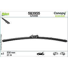 Lamela stergator Wiper blade Flat front with spoiler 1pcs Canopy 530mm MERCEDES GL X164 M W164 R W251 V251 VOLVO S60 I S80 I V70 II XC70 I AUDI A6 ALLROAD C7 A6 C7 A7 TT 05.98-09.18 VALEO VAL583955