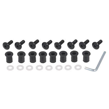 Surub Windshield fitting bolt Screen Screw anodized OXFORD colour neagra clockwise thread 8 pcs OXFORD OX564