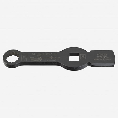 &quot;Cheie inelar 12pt cu trecere prin durabilitate sporita 3/4&quot;&quot; impact cu maner rectangular 3/4&quot;&quot; dimensiune metrica: 24 mm marime descriptiv: 24 lungime: 219mm final: negru&quot; HAZET HAZ 2872SZ-24