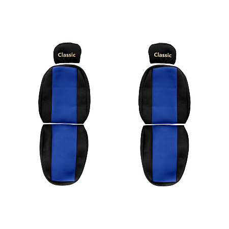 Husa scaun Huse pentru scaune Classic albastru material velours serie CLASSIC centura de siguranta a pasagerului asamblata in afara scaunului centura de siguranta a soferului asamblata in scaun tetiera reg F-CORE F-CORE PS26 BLUE