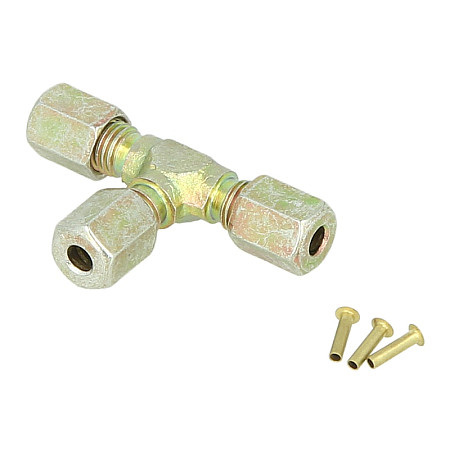 Cap de cuplare Montare TEKALAN Conector T cu trei cai metal cantitate per impachetare: 1buc Con conectori insurubati butoi RECTUS CST04