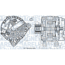 Alternator 12V 150A VOLVO C30 FORD B-MAX C-MAX II ECOSPORT FIESTA VI FOCUS III GRAND C-MAX KUGA II TOURNEO CONNECT V408 NADWOZIE WIELKO 1.4D/1.5D/1.6D 01.08- MAGNETI MARELLI 063731472410