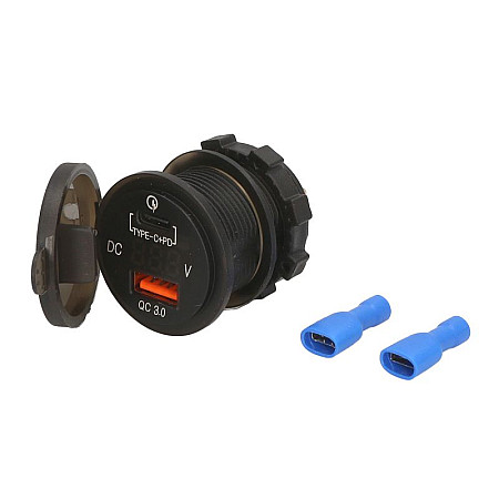 Adaptor, bricheta USB socket DC 12-24V DC 5V/3.6A C-type additional socket Motorcycle 4 RIDE ERCL-MUS012