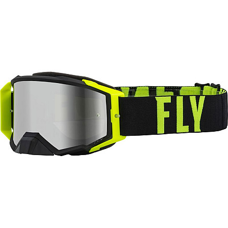 Ochelari de soare si protectie FLY RACING ZONE PRO culoare negru fluorescent galben marime OS straturi burete parbriz triplu oglinda argintiu afumat 37 51900