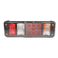 Stop spate Rear lamp L Hybrid LED/P21W 24V with indicator with fog light reversing light with stop light parking light triangular reflector side clearance connector: 4x SuperSeal 2PIN/AMP DIN 7PIN Bayo HELLA 2VP340 961-411