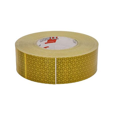 Banda reflectorizanta/contouring PIESE CARGO Contour banda reflectorizanta pentru marcarea suprafete dure 55mmx50m / galben / ONU III-gen.EEC 104 / pe partea din spate si laterale CARGOPARTS CARGO-AT01