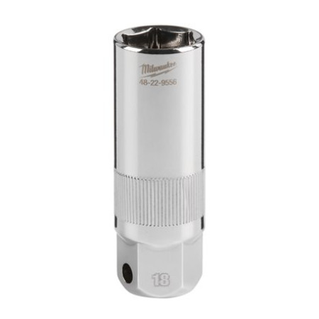 &quot;Cheie bujii Socket Hexagonal for spark plugs 3/8&quot;&quot; metric size: 18mm length 68mm&quot; MILWAUKEE 4932480680