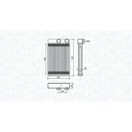 Radiator calorifer caldura CHEVROLET CRUZE MALIBU ORLANDO VOLT OPEL AMPERA INSIGNIA A INSIGNIA A COUNTRY MERIVA B 1.3D-2.8 07.08- MAGNETI MARELLI 350218478000