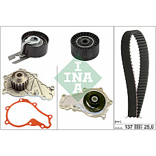 Set pompa apa + curea dintata Set de sincronizare curea + scripete + pompa de apa MAZDA 2 3 1.6D 06.04-06.15 INA 530 0632 30