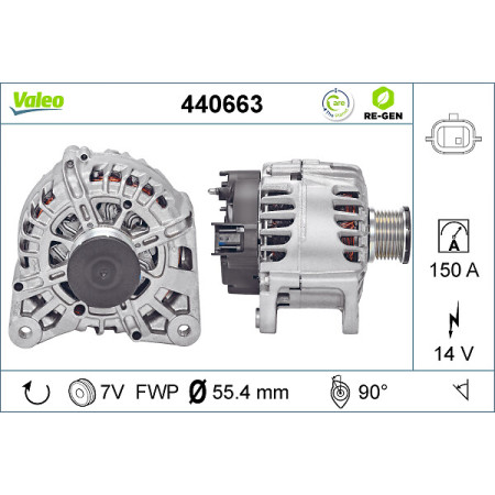 Alternator 14V 150A NISSAN NV300 PULSAR QASHQAI II X-TRAIL X-TRAIL III RENAULT ESPACE V GRAND SCENIC IV KADJAR KOLEOS II MEGANE IV SCENIC IV TALISMAN 1.2-2.0D 11.13- VALEO VAL440663