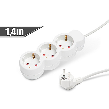 Delight - Prelungitor cu distribuitor triplu, 3x1 mm, 1,4 m